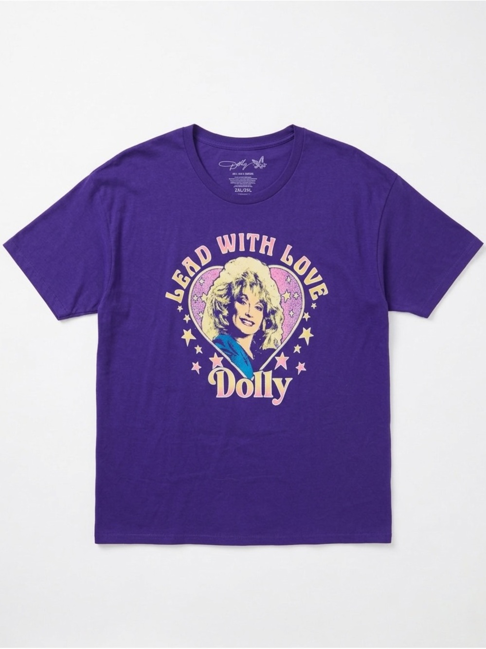 Dolly Parton Men's/Unisex Purple Graphic Tee - Size 3X (Lead With Love)